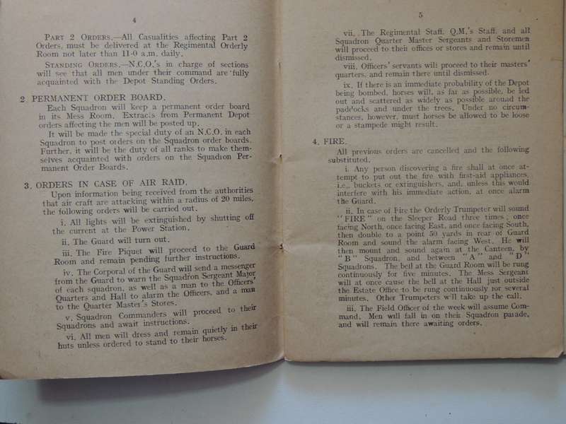 Ormskirk Remount Depot: Standing Orders March 1918