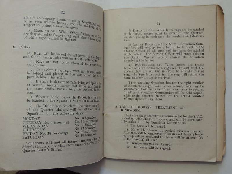 Ormskirk Remount Depot: Standing Orders March 1918