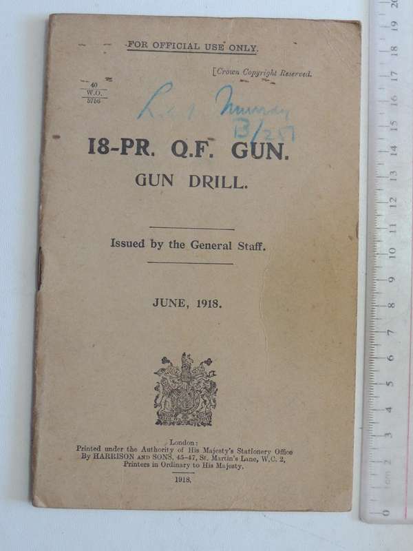 18- PR. Q.F. Gun: Gun Drill  - Issued By: The General Staff
