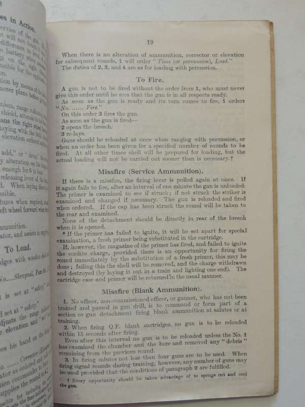 18- PR. Q.F. Gun: Gun Drill  - Issued By: The General Staff