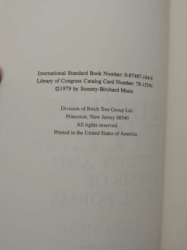 Structure And Style: The Study And Analysis Of Musical Forms - Leon Stein