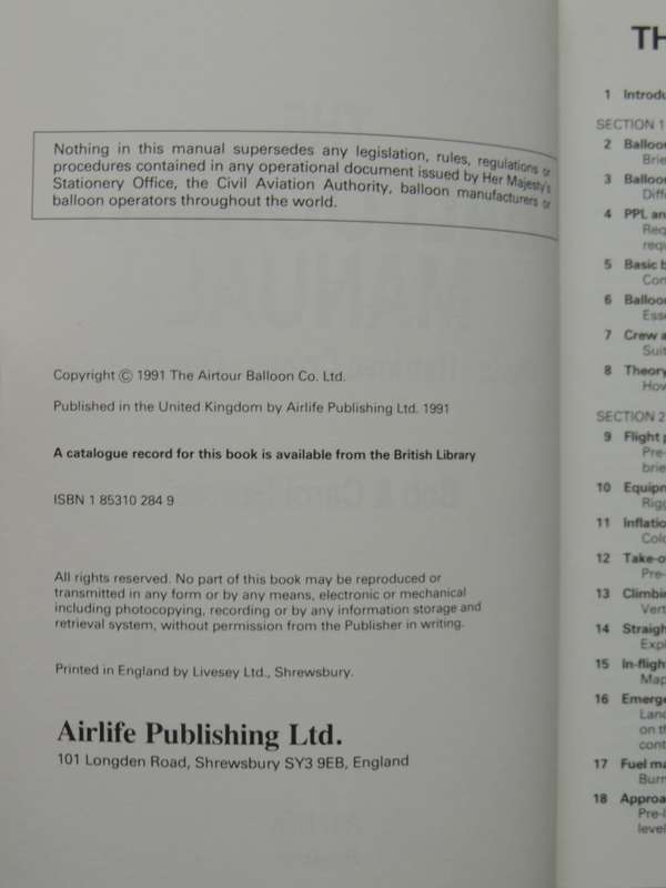 The Ballooning Manual - Pilots, Retrieve Crews, Observers  Bob & Carol Howes