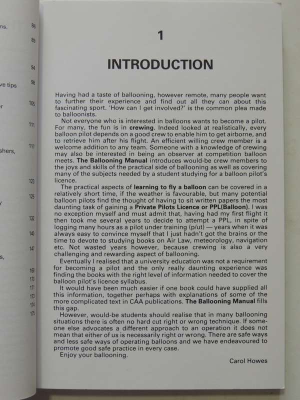 The Ballooning Manual - Pilots, Retrieve Crews, Observers  Bob & Carol Howes