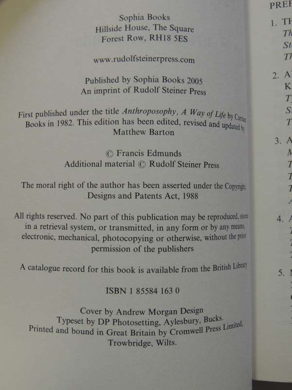 An Introduction To Anthroposophy: Rudolf Steiner's World View - Frances Edmunds