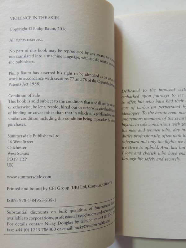 Violence In The Skies - History Of Aircraft Hijacking And Bombing  Philip Baum