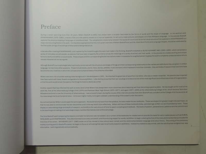 Willem Boshoff - Word Forms And Language Shapes 1975 - 2007 - curated Warren Siebrits