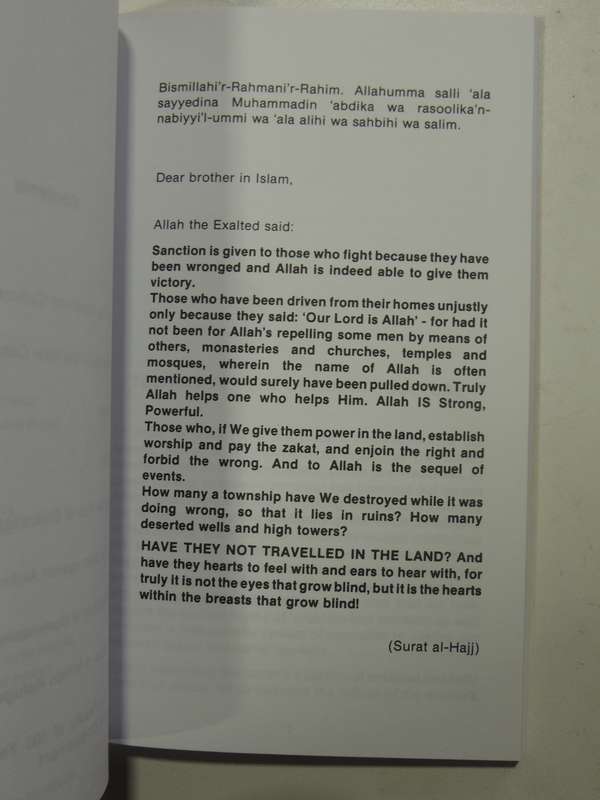 Letter To An African Muslim - Shaykh Abdalqadir As-Sufi Ad-Darqawi