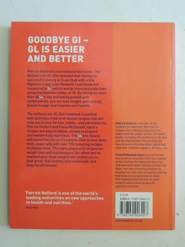 The Holford Low-GL Diet Cookbook - Patrick Holford, Fiona McDonald Joyce