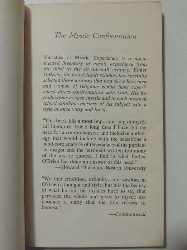 Varieties of Mystic Experience - Elmer O'Brien    1965