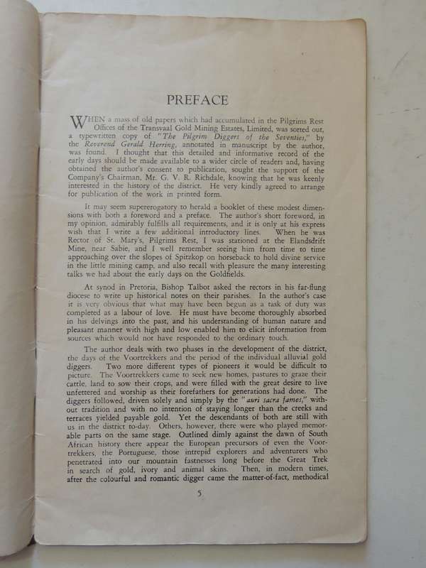 The Pilgrim Diggers Of The Seventies: A Short History Of The Origin Of Pilgrims Rest (1873-1881) Wit