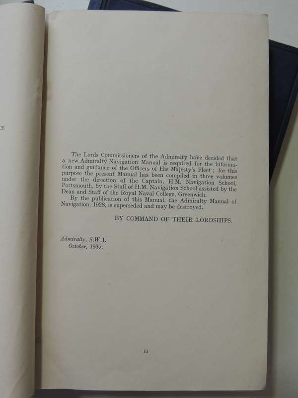 Admiralty Navigation Manual 2 vols (Reprints Vol 1, 1943 Vol 2, 1941)