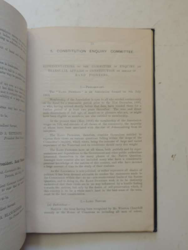 Rand Pioneers: Third Annual Report With Appendices   1906