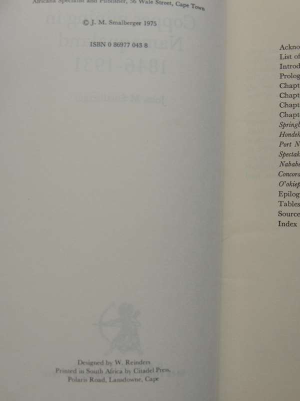 A History Of Copper Mining In Namaqualand - John M. Smalberger