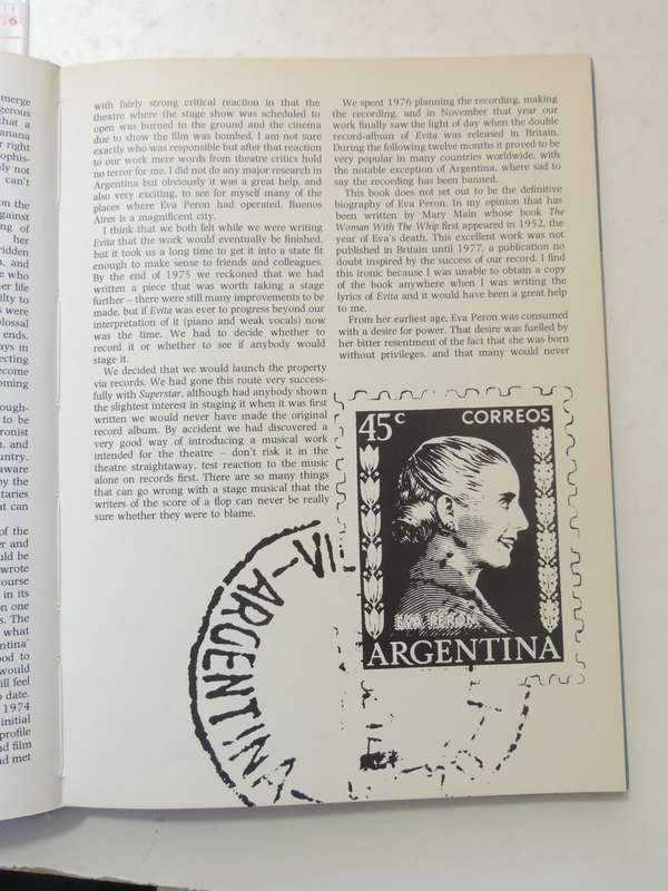 Evita: The Legend Of Eva Peron 1919-1952- Andrew Lloyd Webber & Tim Rice