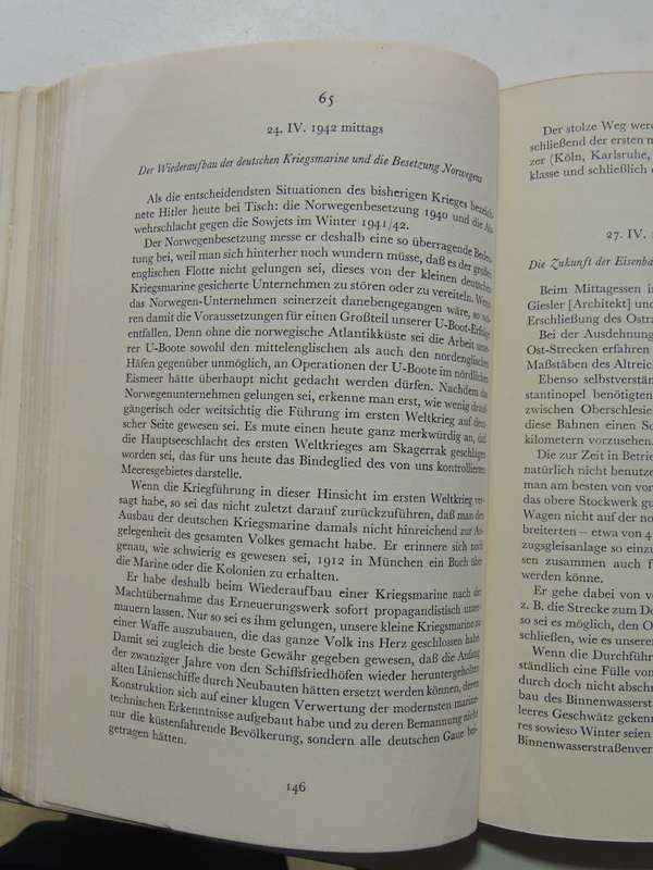 Hitler's Tischgesprache In Fuhrerhauptquartier - Dr. Henry Picker         In German Language