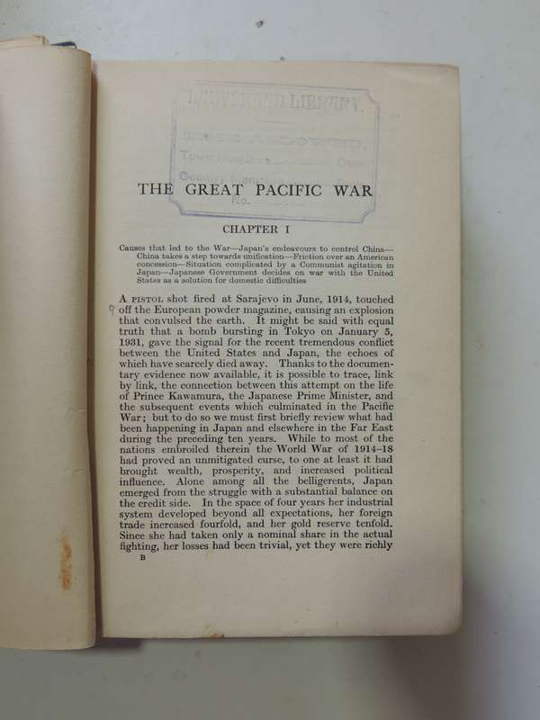 The Great Pacific War 1931-1933 (1st Edition 1925)  Hector C. Bywater