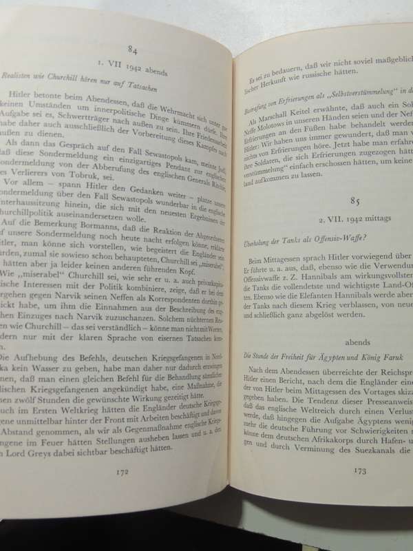 Hitler's Tischgesprache In Fuhrerhauptquartier - Dr. Henry Picker         In German Language