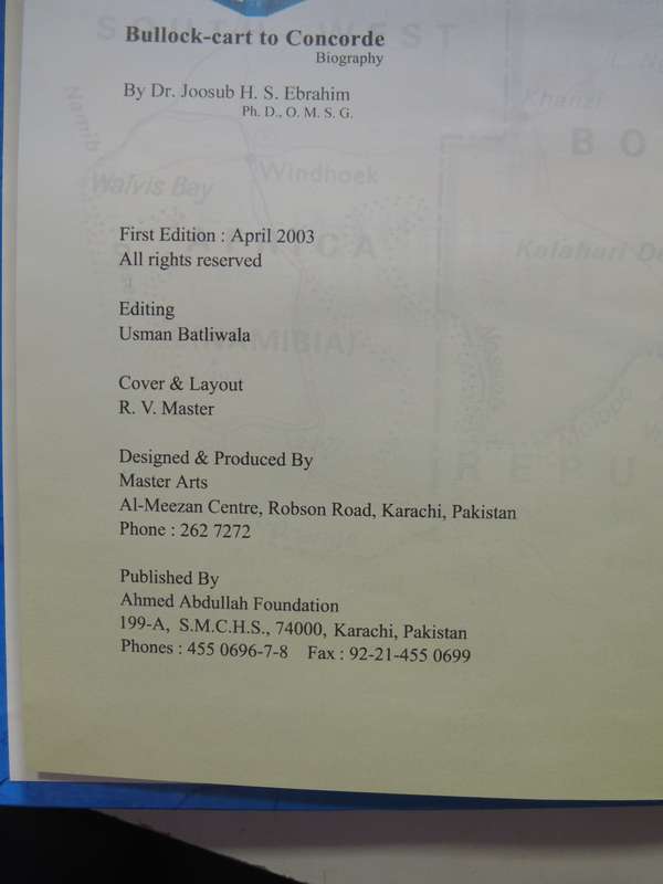 Bullock Cart To Concorde - Dr Joosub H.S. Ebrahim