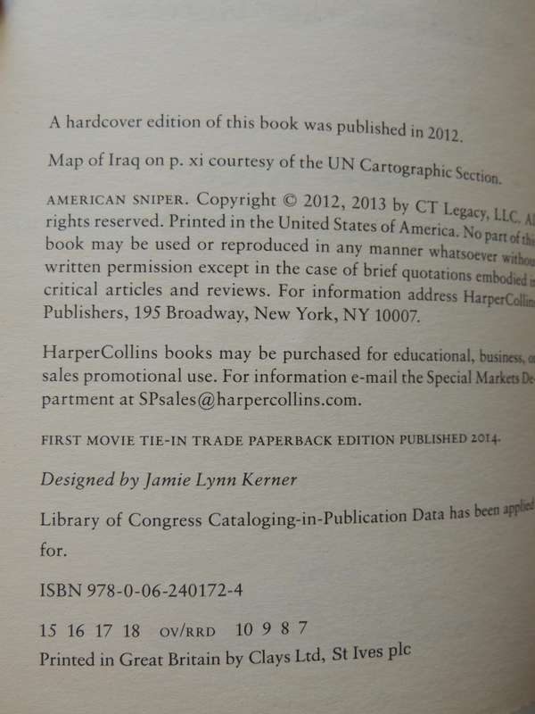 American Sniper - The Autobiography Of The Most Lethal Sniper In U.S. History - Chris Kyle
