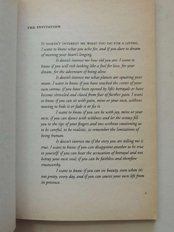 The Invitation- Oriah Mountin Dreamer