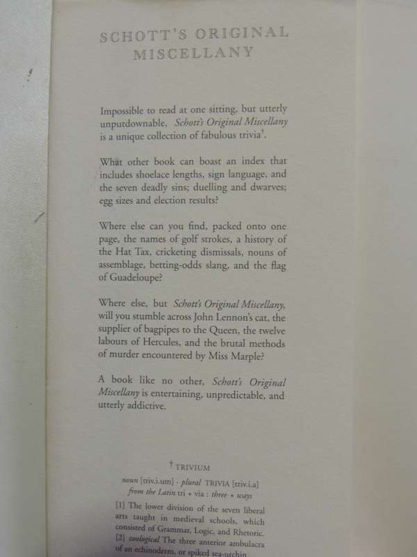 Schott's Original Miscellany- Ben Schott