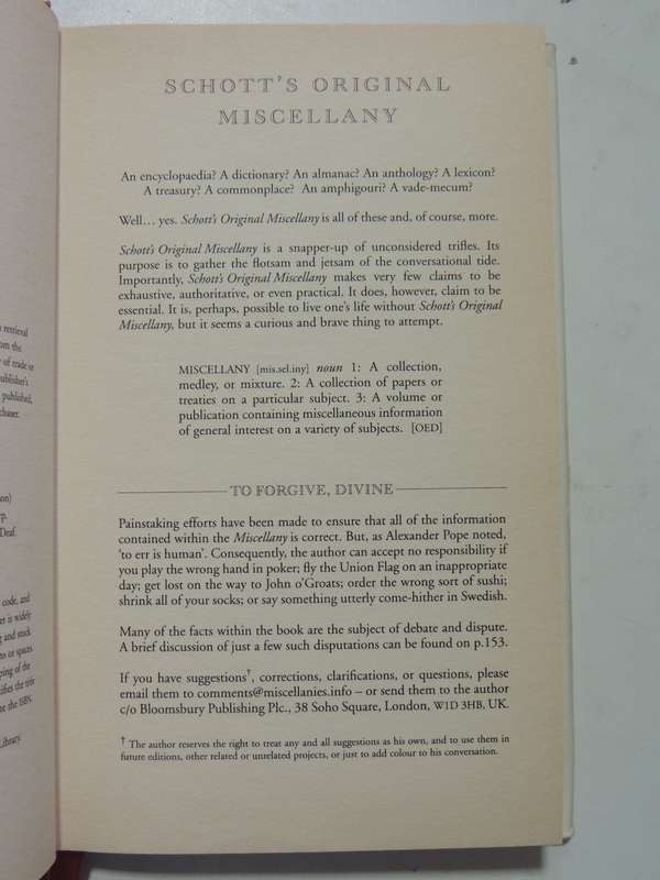 Schott's Original Miscellany- Ben Schott