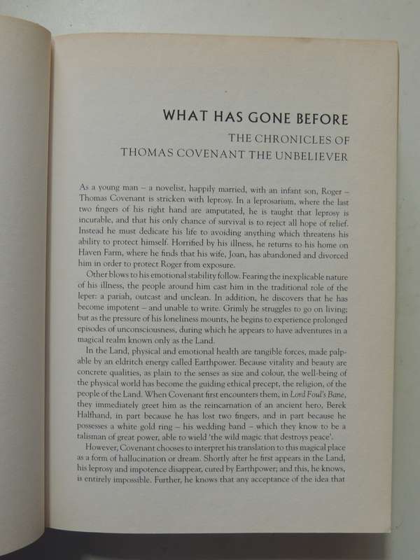 The Runes of the Earth The Last Chronicles of Thomas Covenant - Stephen Donaldson  FIRST EDITION H/C