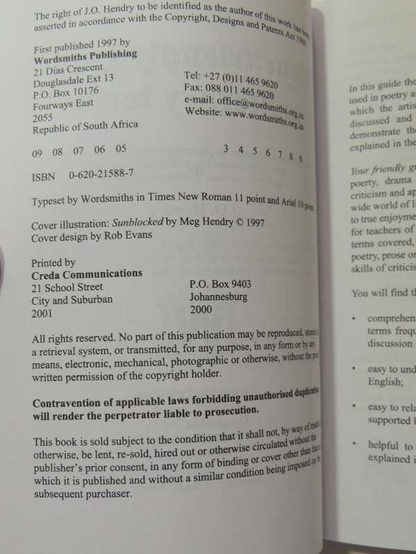 Your Friendly Guide To Literary Terms - J.O. Hendry