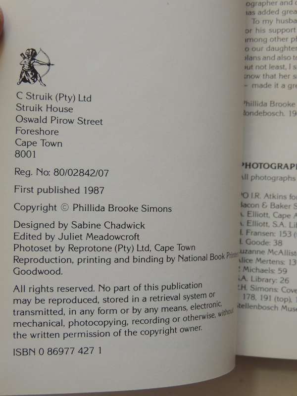 A Concise Guide To Cape Dutch Houses - Phillida Brooke Simons