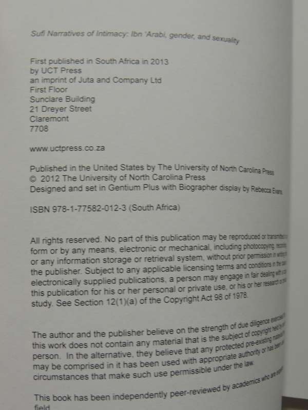 Sufi Narratives Of Intimacy: Ibn 'Arabi, Gender And Sexuality - Sadiyya Shaikh