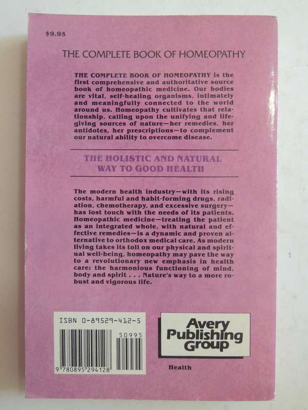 The Complete Book Of Homeopathy - Dr. Michael Weiner