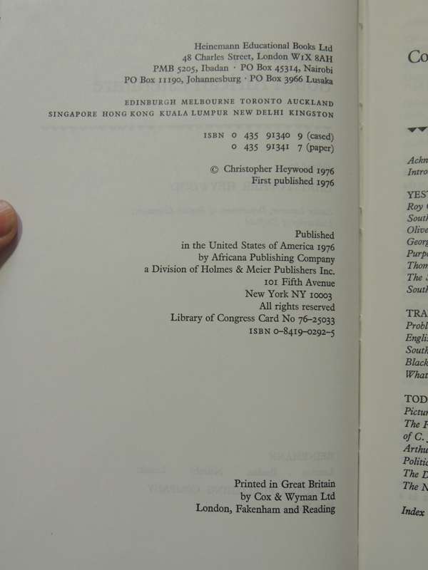 Aspects Of South African Literature - ed Christopher Heywood, various