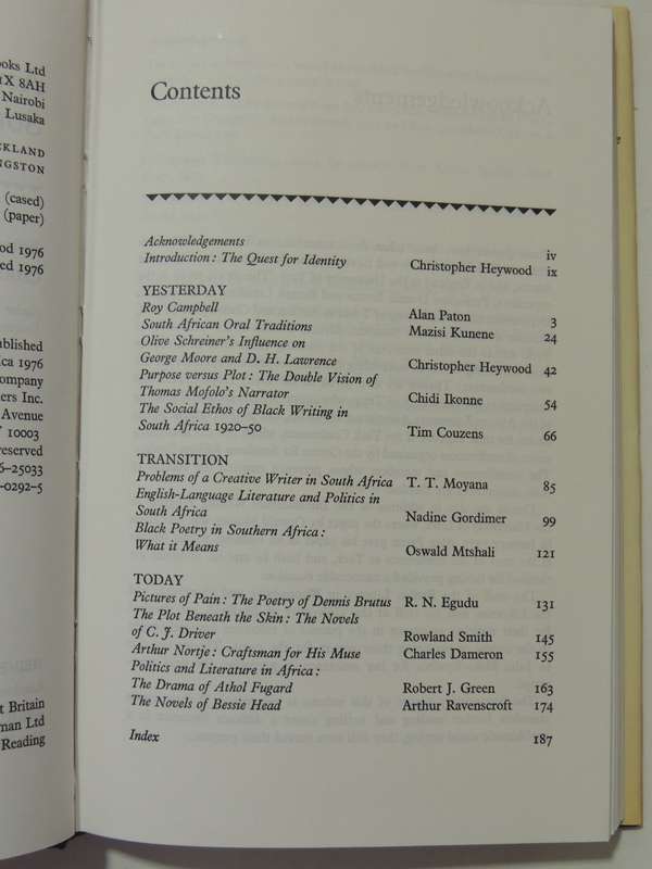 Aspects Of South African Literature - ed Christopher Heywood, various