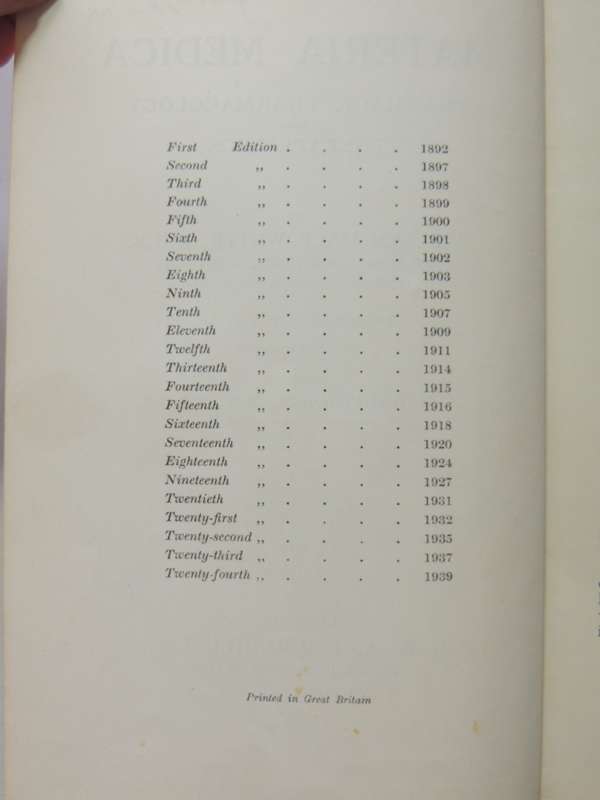 Materia Medica Pharmacy, Pharmacology and Therapeutics - William Hale-White 24th Edition 1939