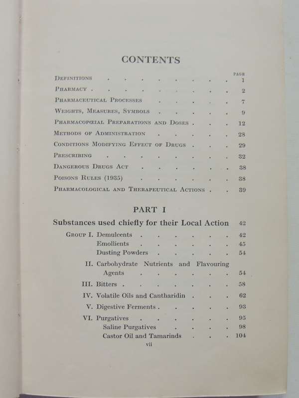 Materia Medica Pharmacy, Pharmacology and Therapeutics - William Hale-White 24th Edition 1939