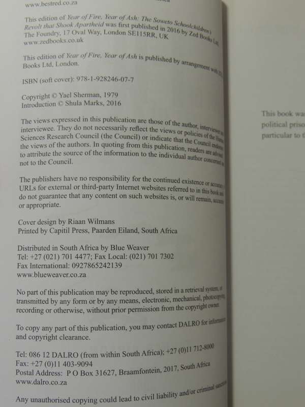 Year Of Fire Year Of Ash: The Soweto Revolts: Roots Of A Revolution - Baruch Hirson