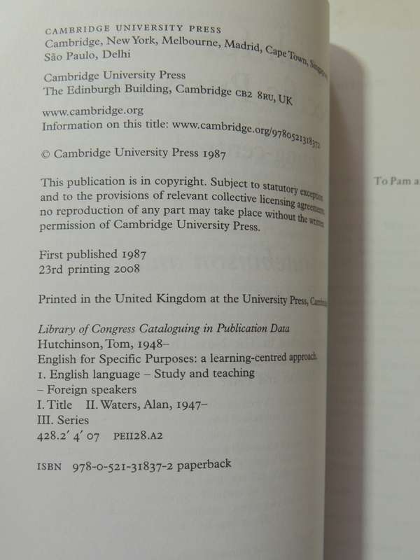 English For Specific Purposes: A Learning-Centred Approach - Hutchinson & Alan Waters