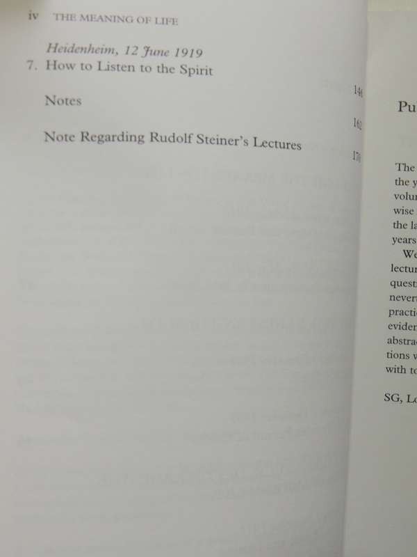The Meaning Of Life And Other Lectures On Fundamental Issues - Rudolf Steiner