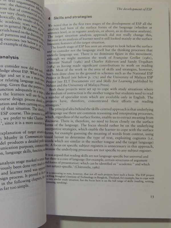 English For Specific Purposes: A Learning-Centred Approach - Hutchinson & Alan Waters