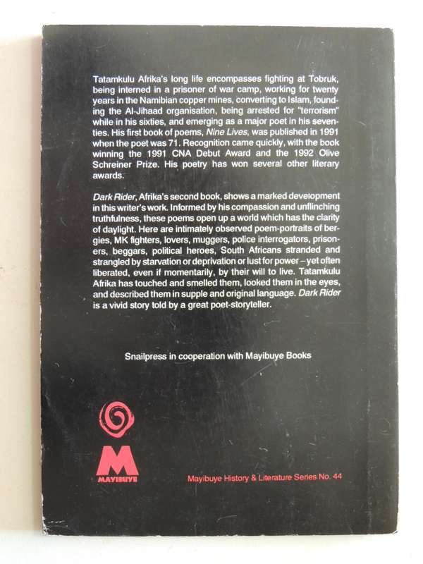 Dark Rider  - Tatamkulu Afrika    Inscribed By Author