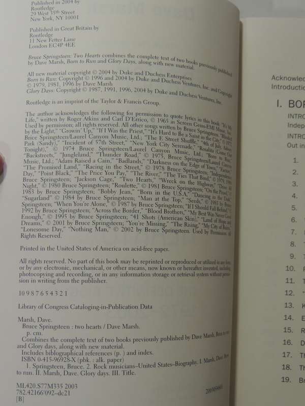 Bruce Springsteen Two Hearts: The Definitive Biography 1972-2003- Dave Marsh