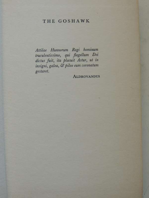 The Goshawk - T.H. White   1st Edition  1951