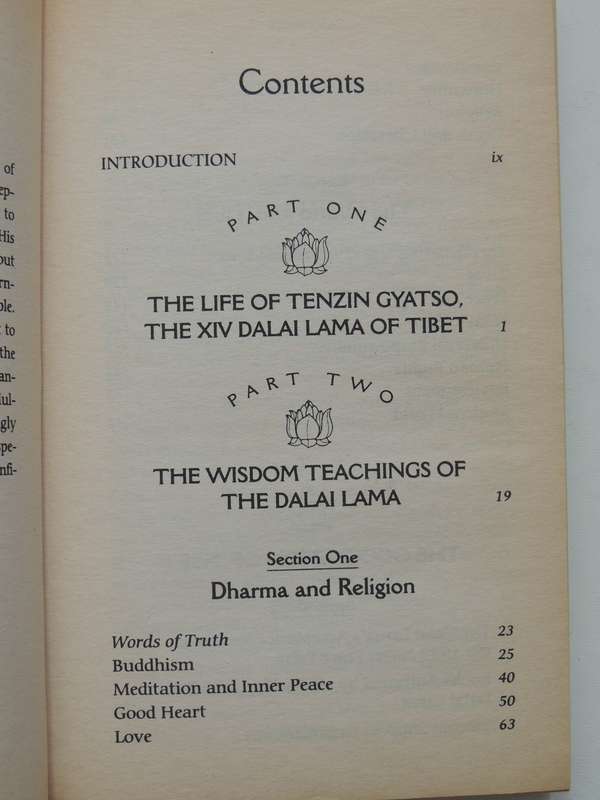 The Dalai Lama's Book of Wisdom, Insights on Daily Living, Compassion & Justice -Ed Matthew E Bunson