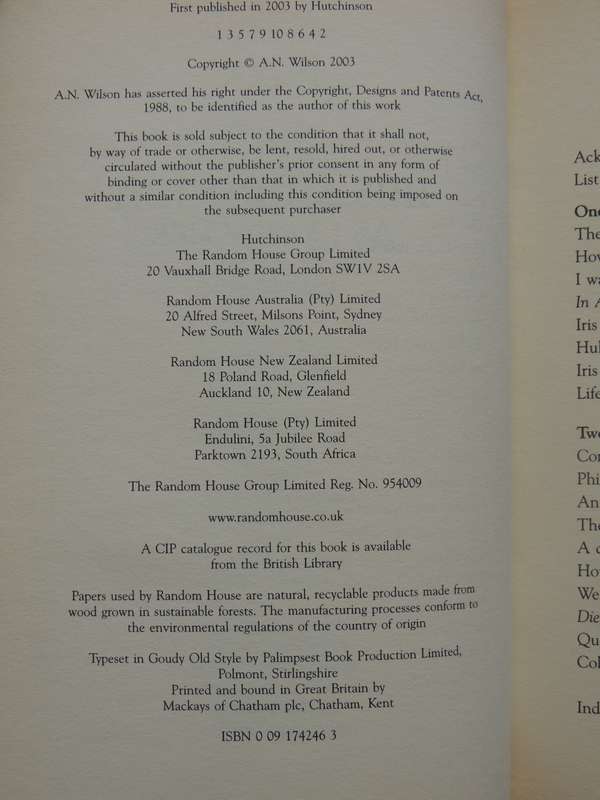 Iris Murdoch: As I Knew HerA.N. Wilson