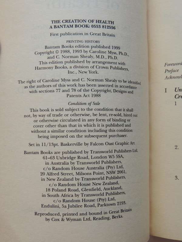 The Creation Of Health: The Emotional, Psychological & Spiritual ... Promote Health ..Caroline Myss