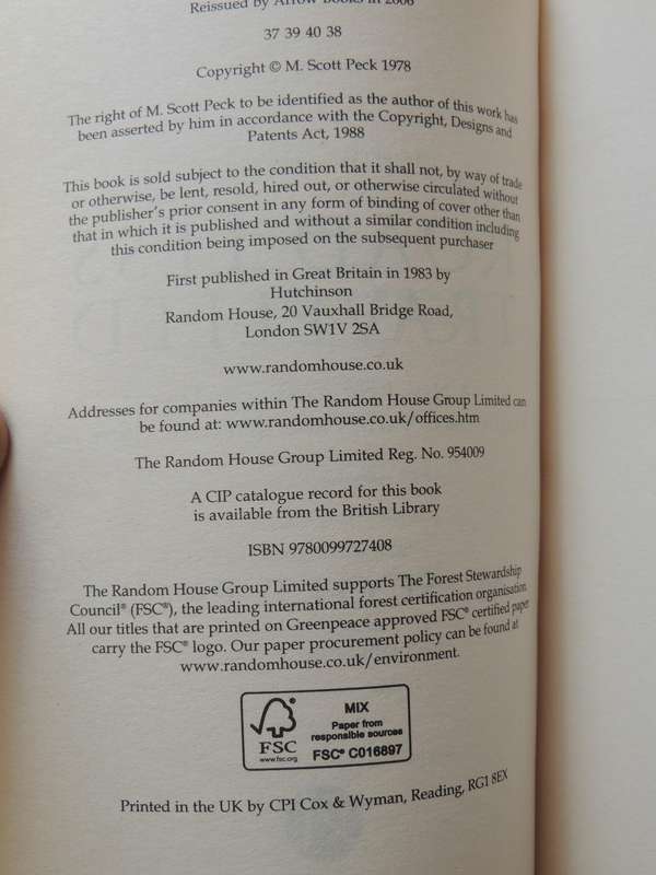 The Road Less Travelled, A New Psychology of Love,Traditional Values & Spiritual GrowthM Scott Peck