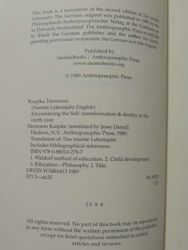 Encountering The Self: Transformation & Destiny In The Ninth Year - Hermann Koepke