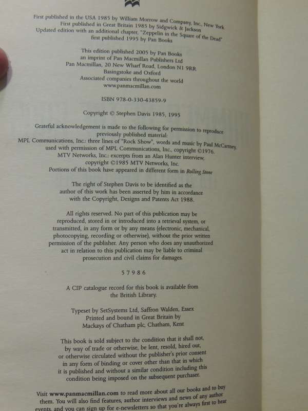Hammer Of The Gods: Led Zepplin Unauthorized - Stephen Davis