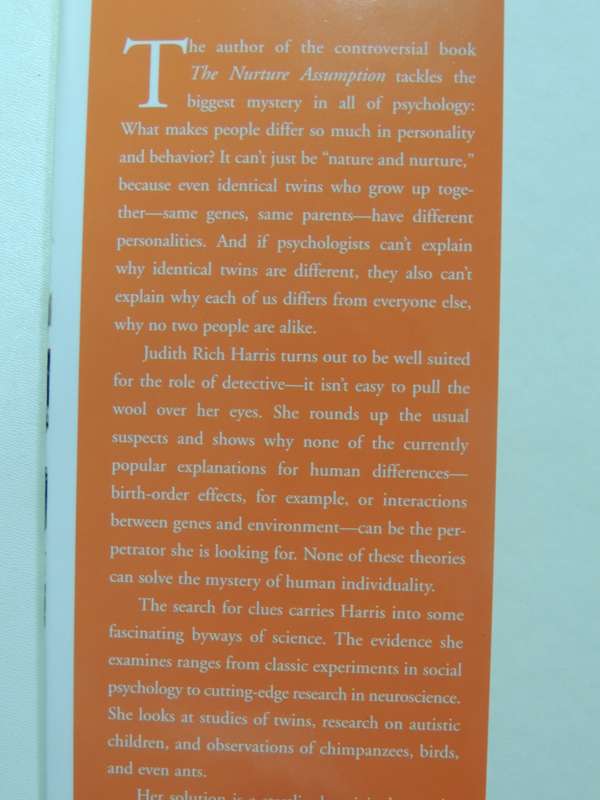 No Two Alike: Human Nature And Human Individuality- Judith Rich Harris