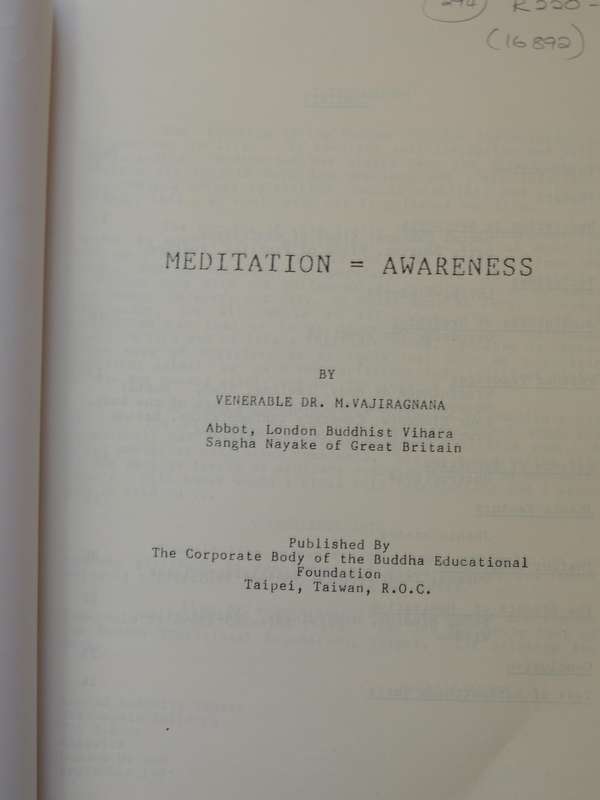 Life Of A Lay Buddhist MeditationAwareness - Ven. Dr. M. Vajiragnana